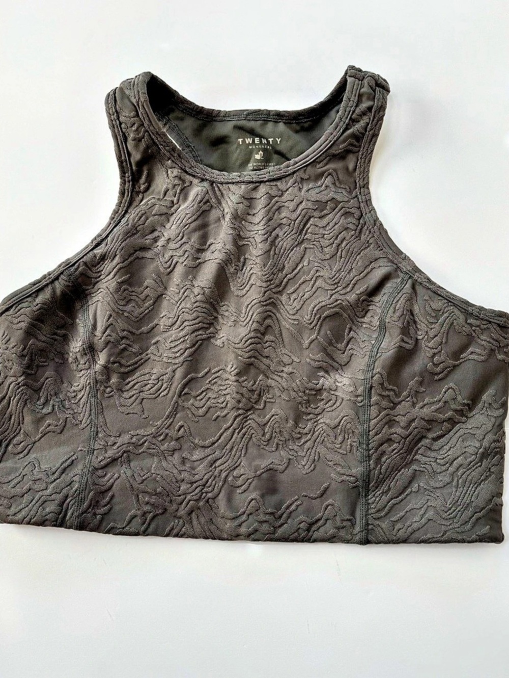 Twenty Montreal 3D Top Textured Crop Top Gray Medium